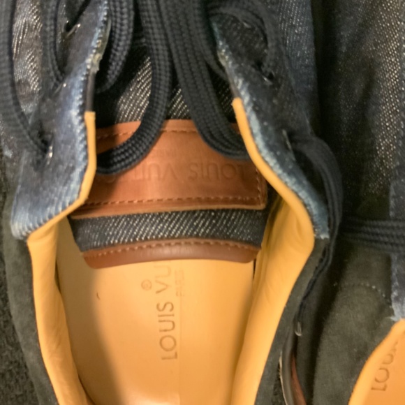 LOUIS VUITTON DENIM SNEAKERS LV SIZE 9 - Picture 3 of 8